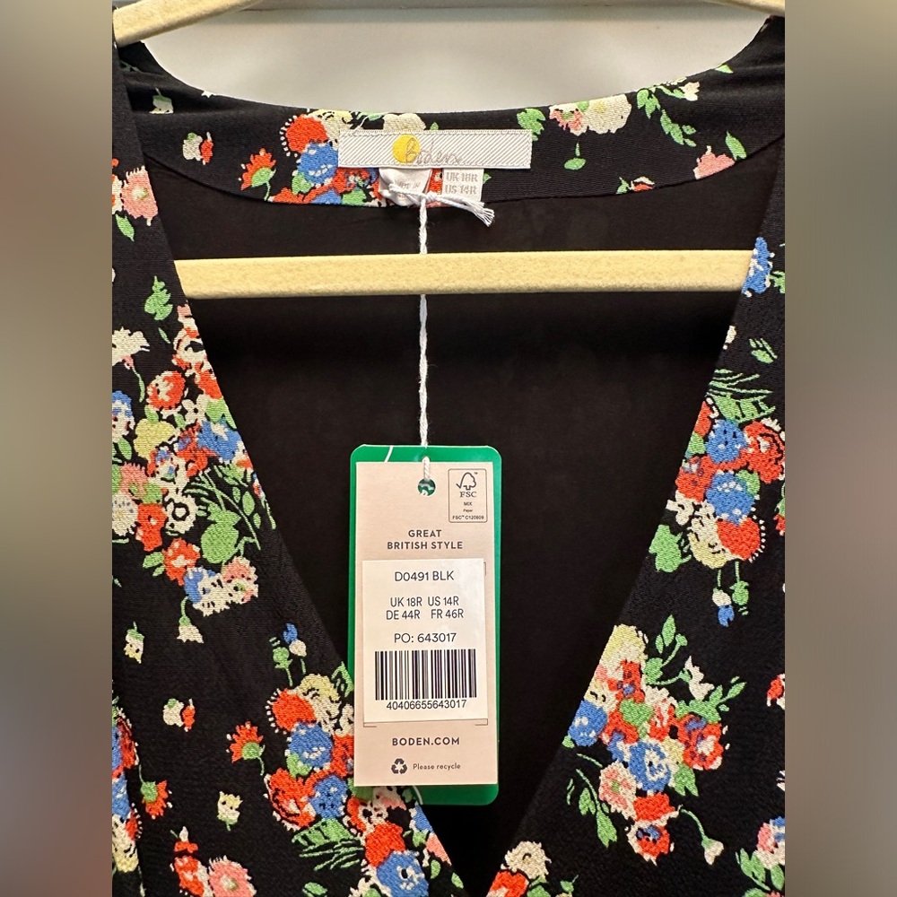 NWT - Boden Ruffle Detail Midi Tea Dress - Picture 6 of 6